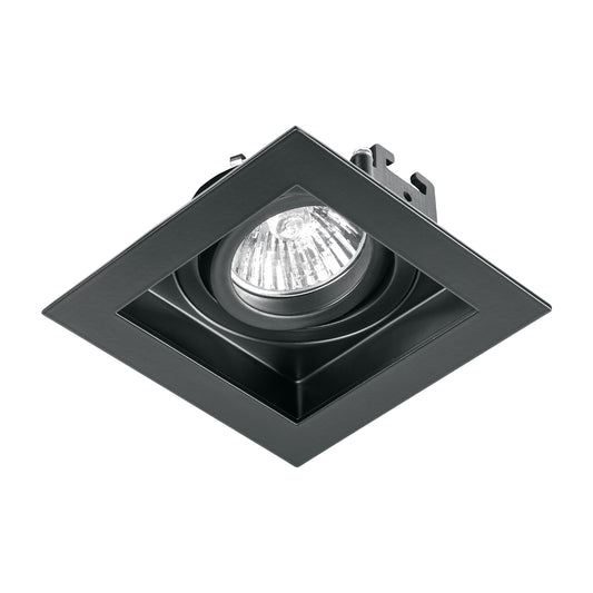 Luminario empotrable con 1 spot dirigible, negro, VOLTECK Caja con 4, 49548