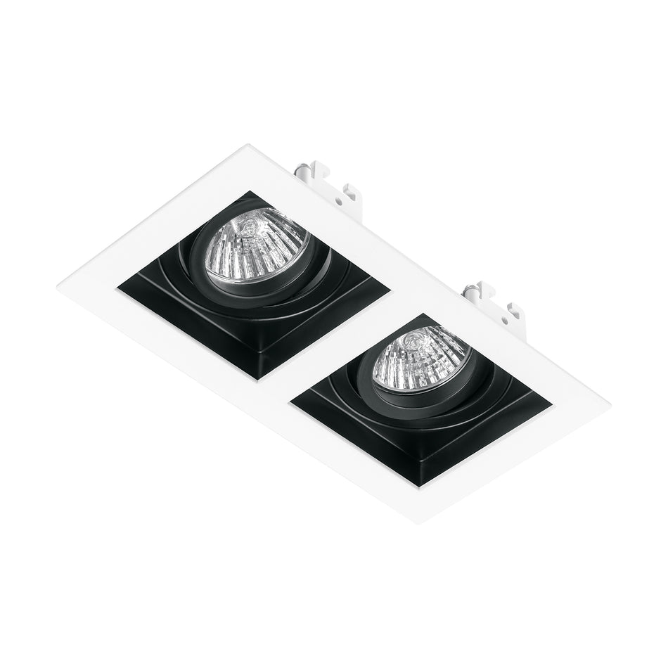 Luminario empotrable con 2 spots dirigibles, blanco, VOLTECK, 49549