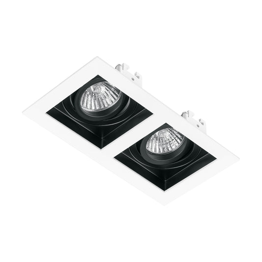 Luminario empotrable con 2 spots dirigibles, blanco, VOLTECK, 49549