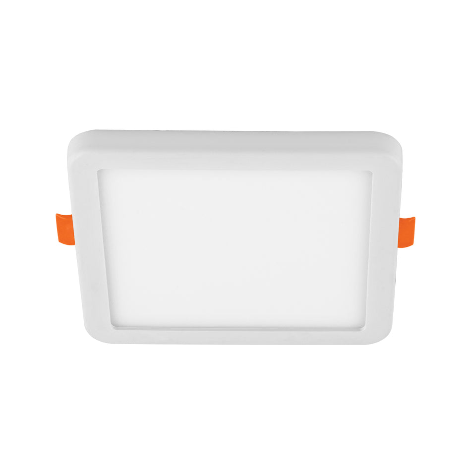 Luminario LED empotrable ajustable 8 W, cuadrado, luz de día Caja con 4, 45670
