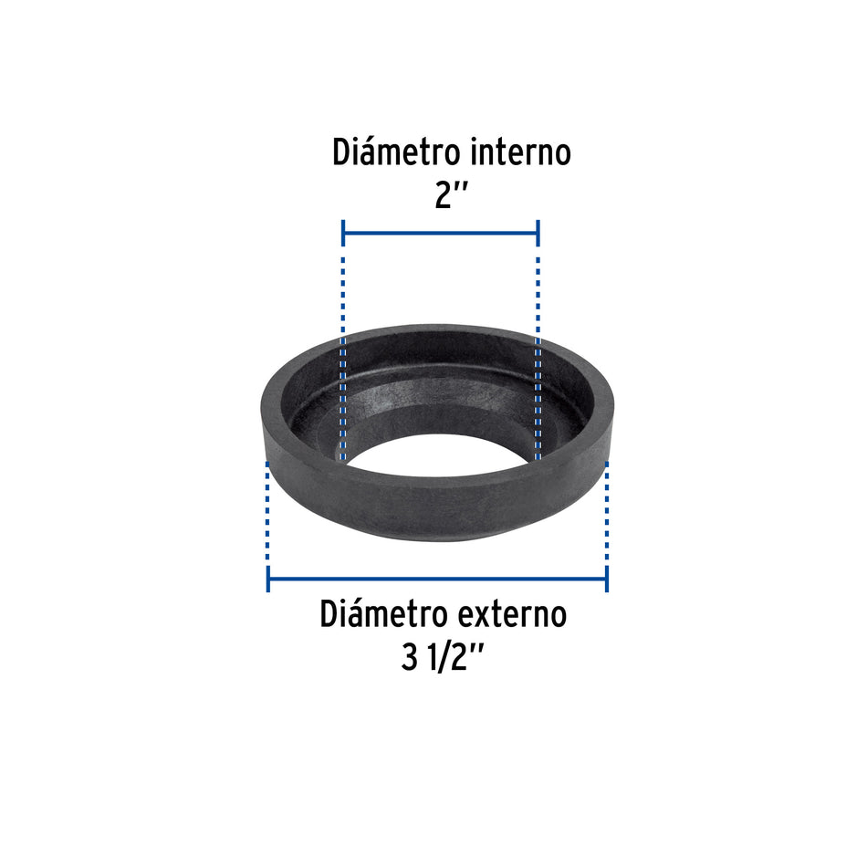 Empaque unión tanque-taza para WC, 2', Foset Caja con 4, 40087