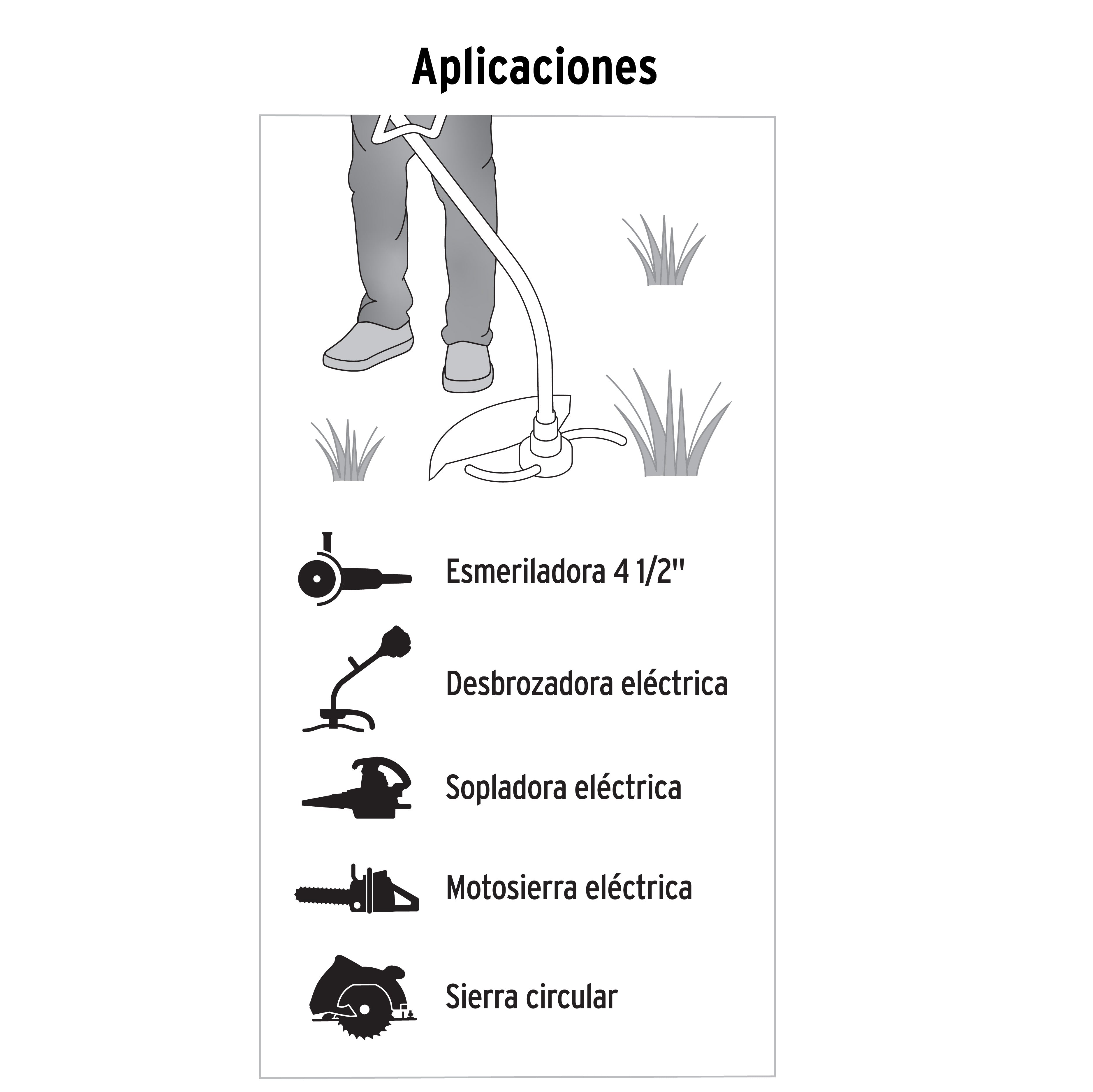 Extensión eléctrica uso rudo 10 m 2x16 AWG para 1 clavija, 40190