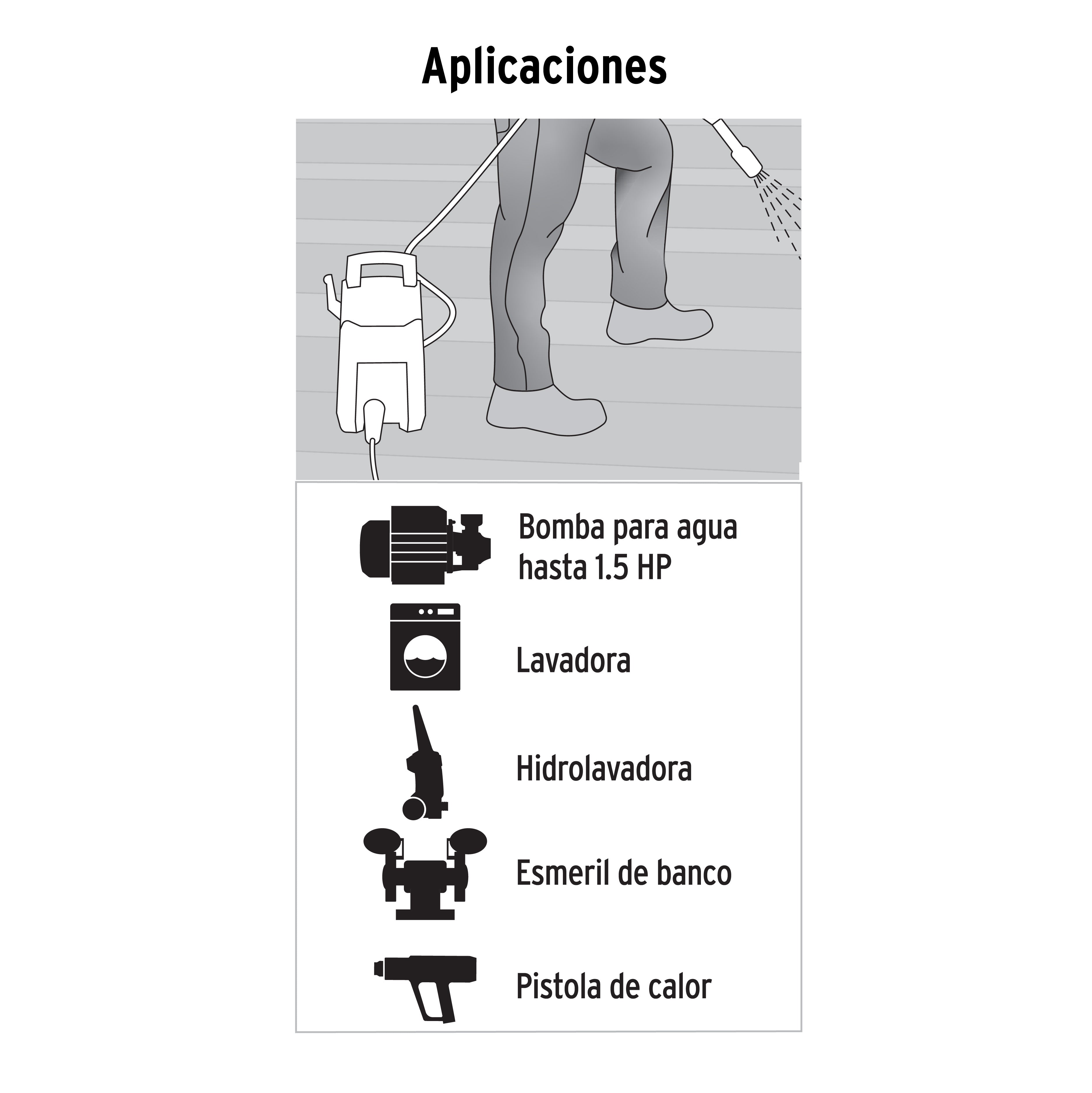 Extensión de uso rudo aterrizada 2 m calibre 16, Volteck, 40203