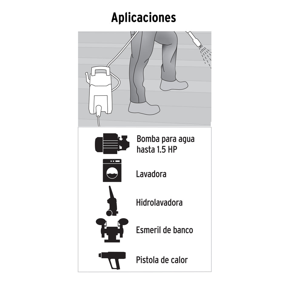 Extensión de uso rudo aterrizada 2 m calibre 16, Volteck Caja con 4, 40203