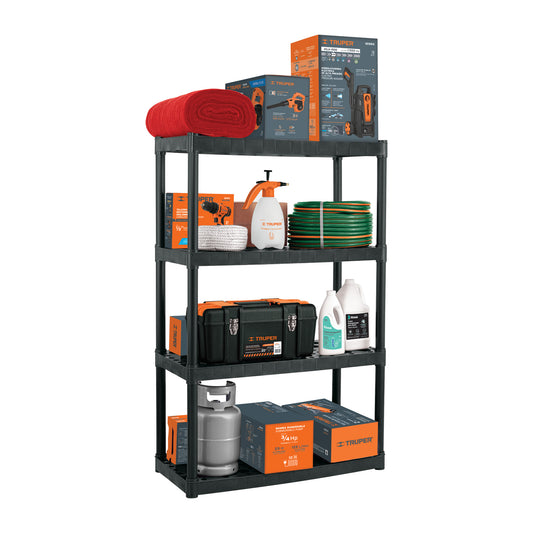 Estante plástico uso rudo 4 rep/cap. 70 Kg, 142x43x91,TRUPER, 102887