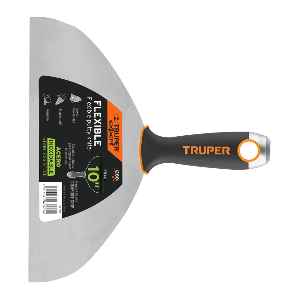 Espátula flexible 10' acero inox. mango Comfort Grip, Expert Caja con 6, 12881