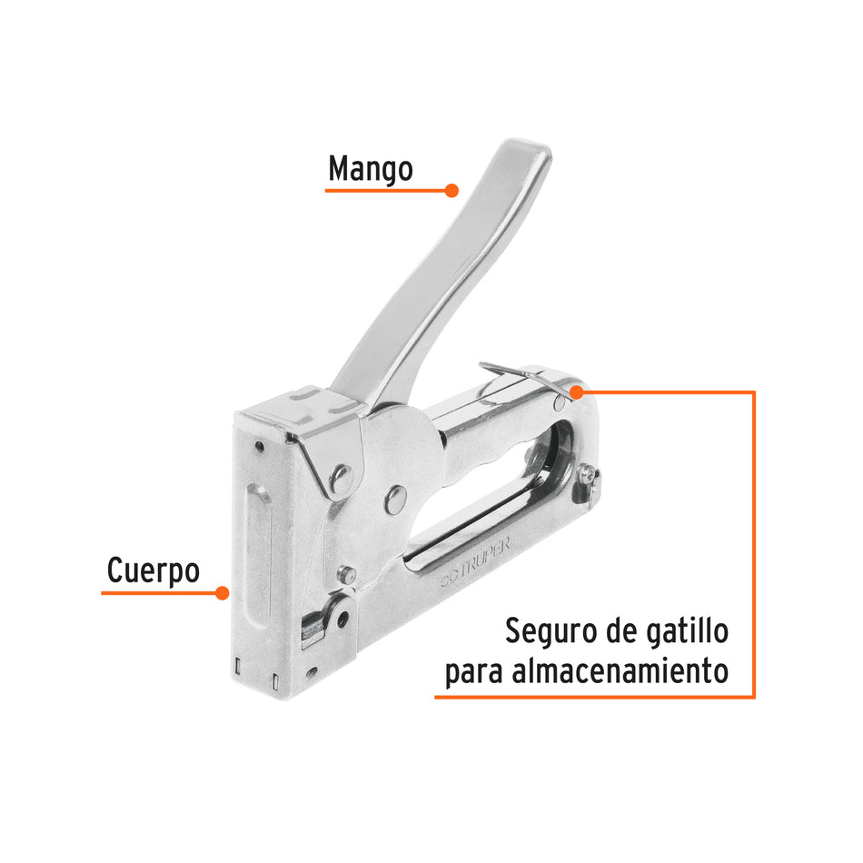 Engrapadora tipo pistola para ¼' y 5/16', con 200 grapas Caja con 4, 17977