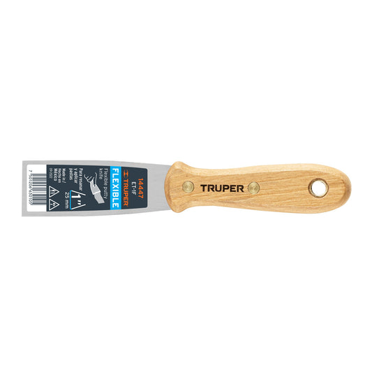 Espátula flexible 1' con mango de madera, Truper Caja con 6, 14447