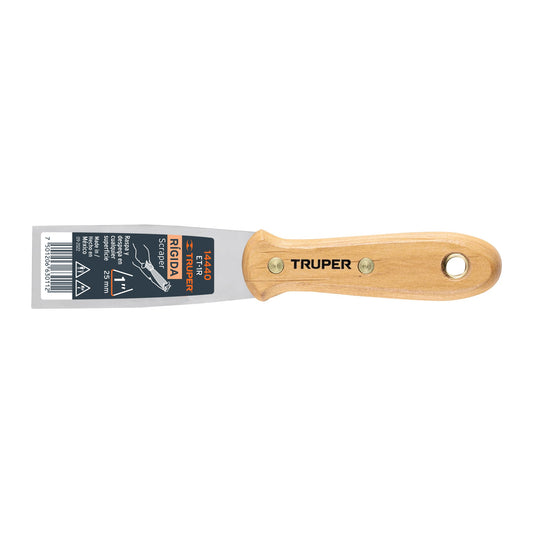 Espátula rígida 1' con mango de madera, Truper Caja con 6, 14440