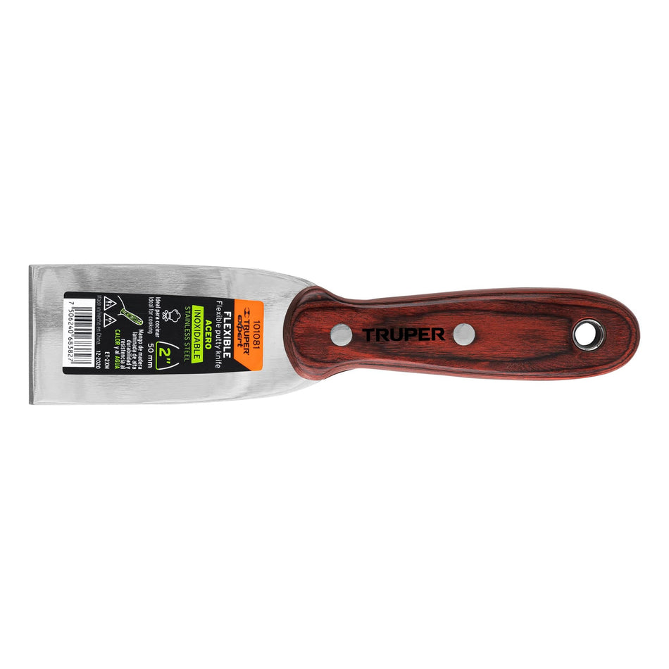 Espátula 2' acero inoxidable con mango de madera, Expert Caja con 6, 101081