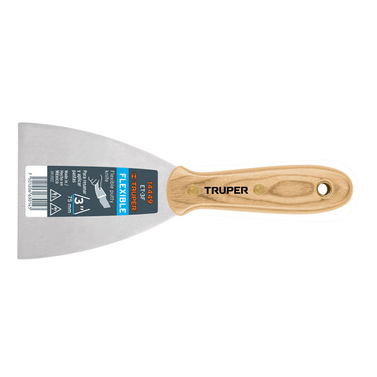 Espátula flexible 3' con mango de madera, Truper Caja con 6, 14449