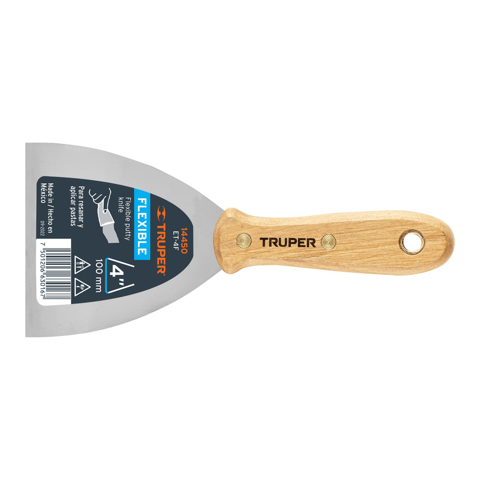 Espátula flexible 4' con mango de madera, Truper Caja con 6, 14450