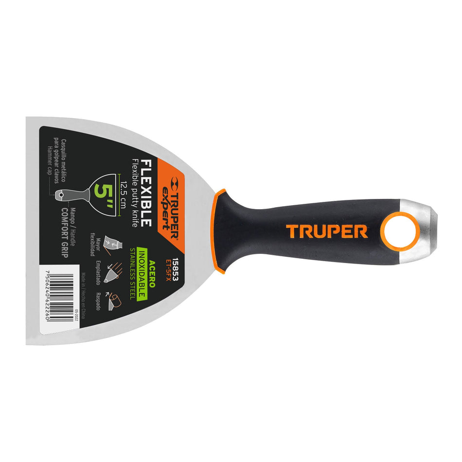 Espátula flexible 5' acero inox. mango Comfort Grip, Expert Caja con 6, 15853