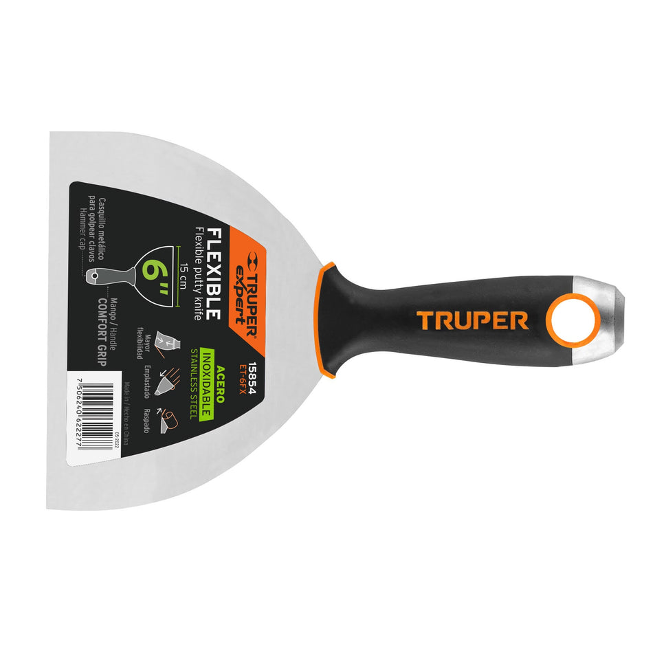 Espátula flexible 6' acero inox. mango Comfort Grip, Expert Caja con 6, 15854