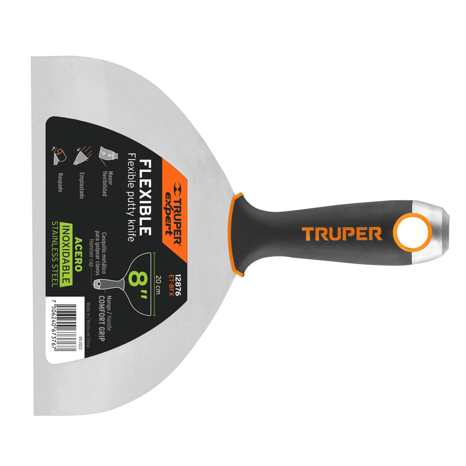 Espátula flexible 8' acero inox. mango Comfort Grip, Expert Caja con 6, 12876