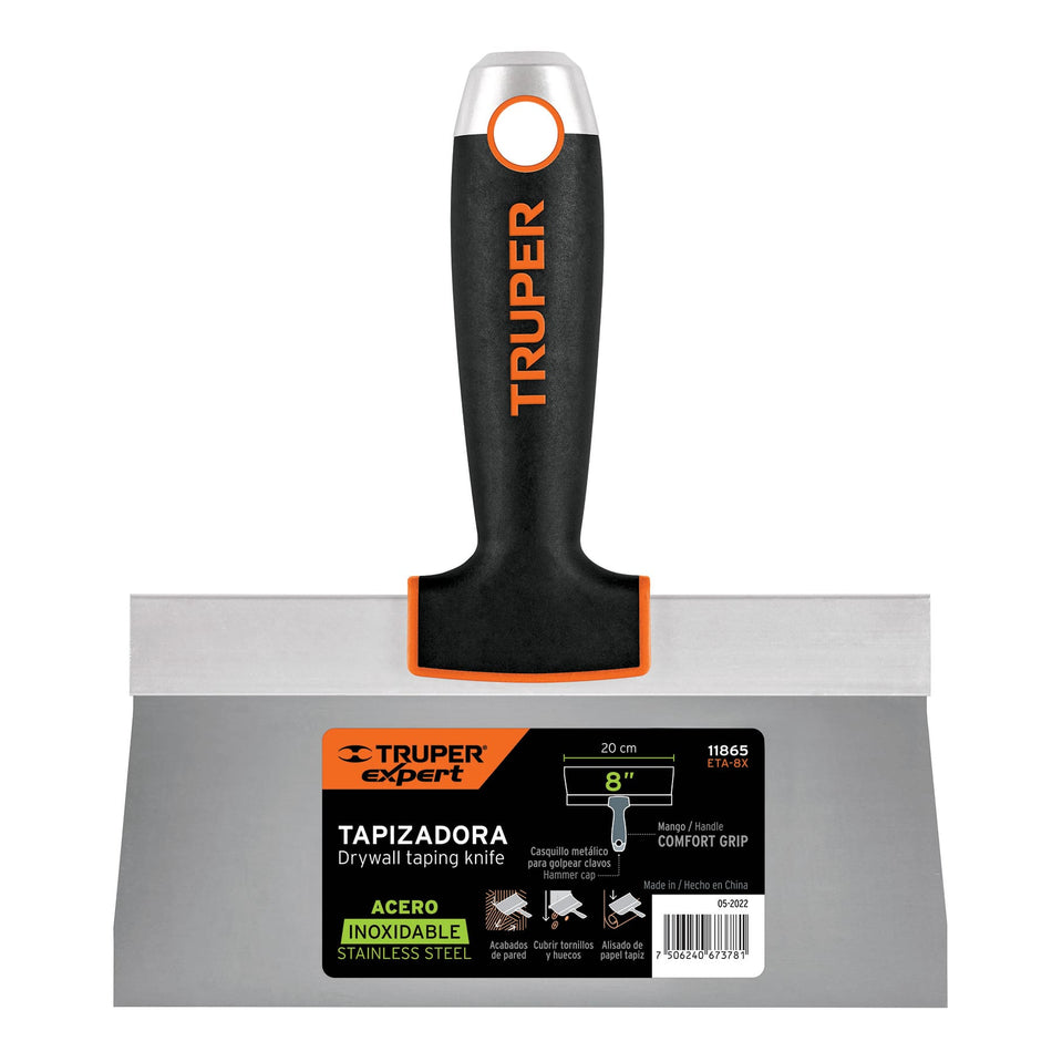 Espátula tapizadora de 8' acero inoxidable, Truper Expert Caja con 3, 11865