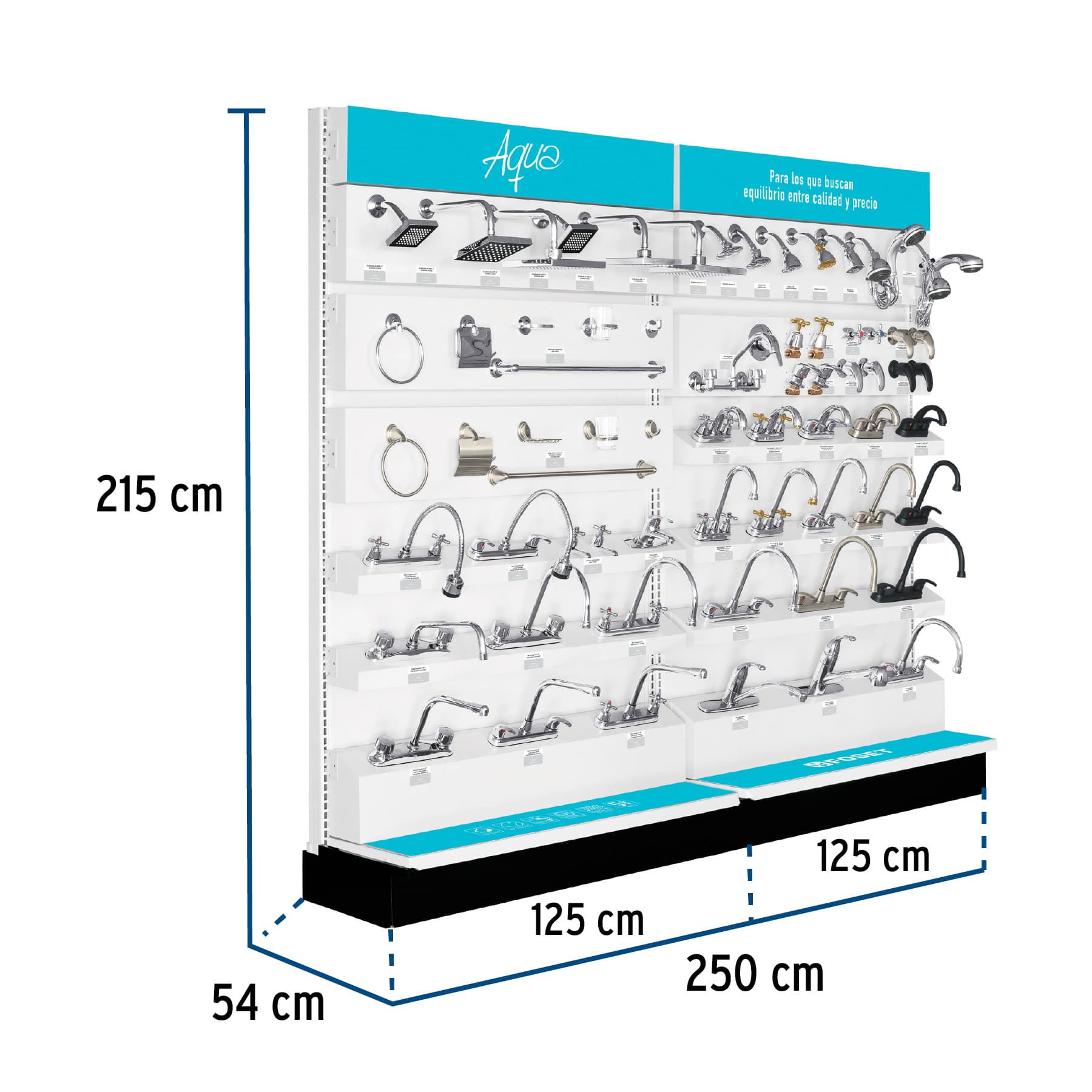 Exhibidor tipo góndola, Foset Aqua, 55976