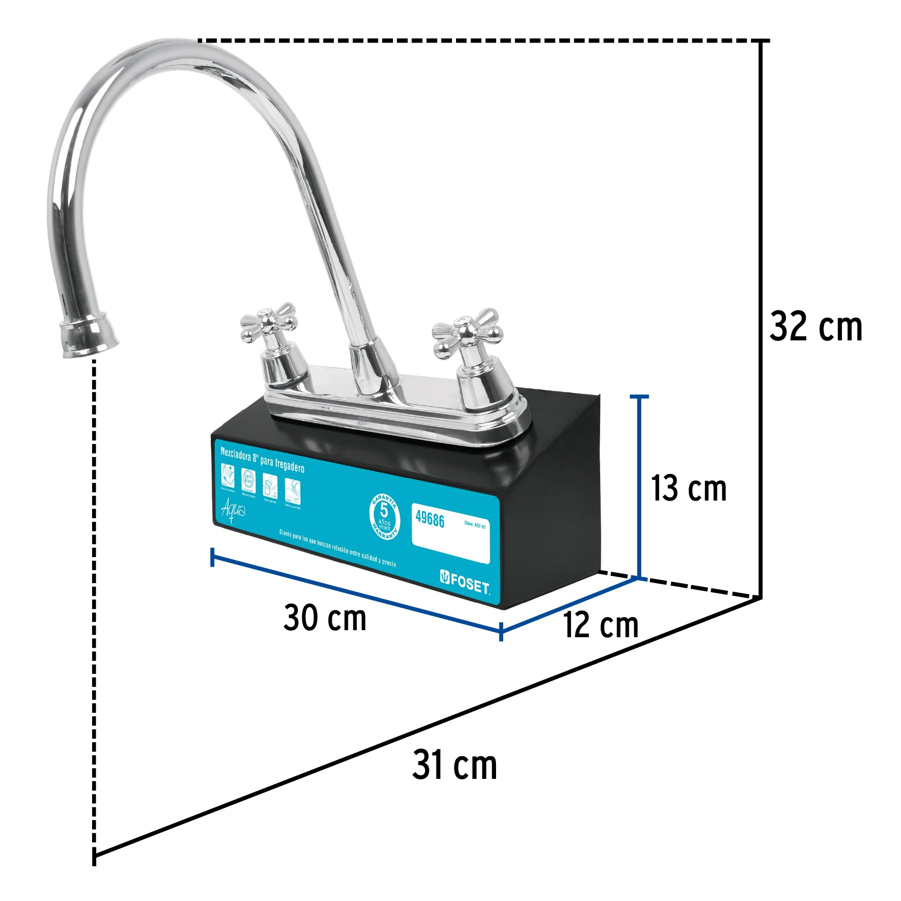 Exhibidor con mezcladora AQF-81, Foset, 55722