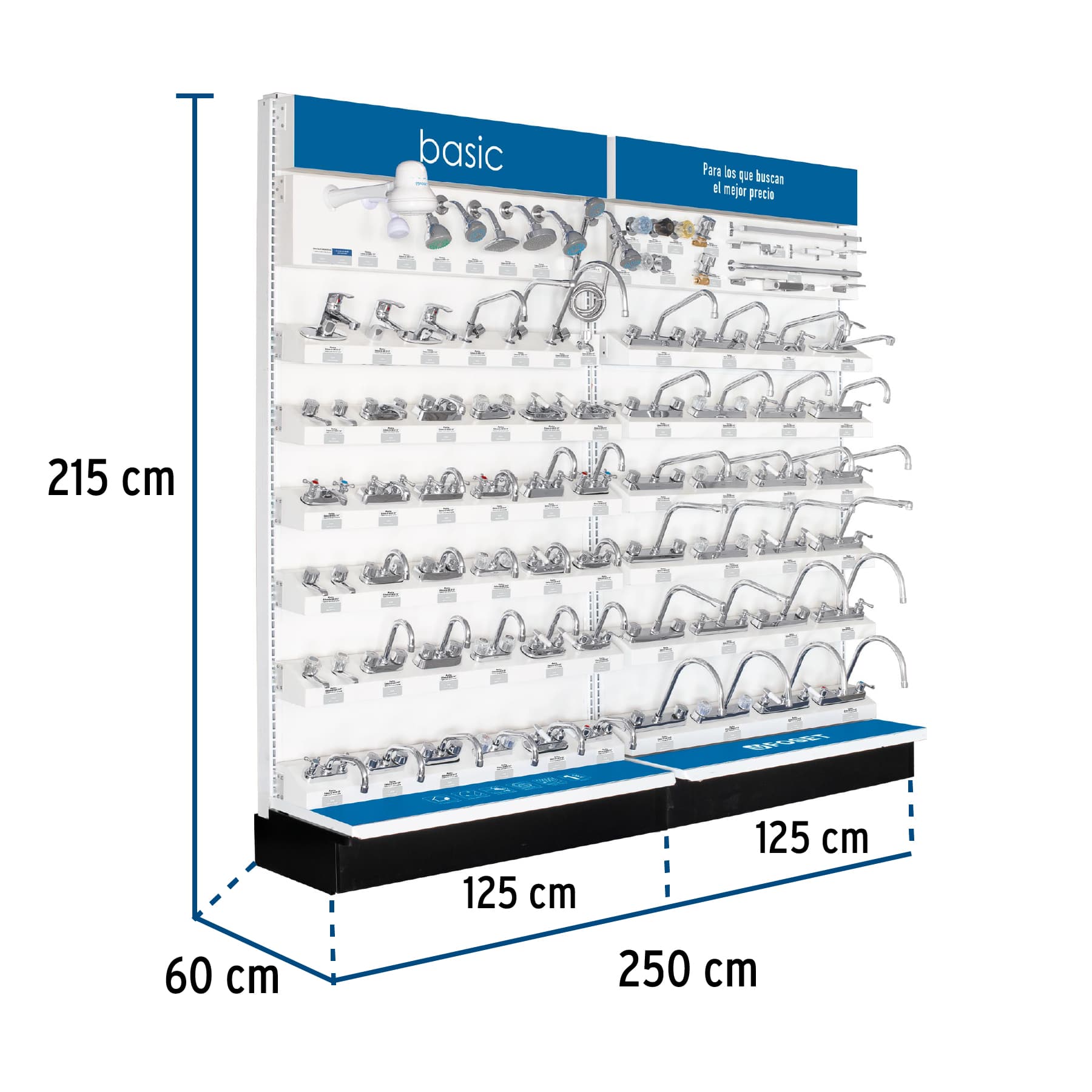Exhibidor tipo góndola, Foset Basic, 55975