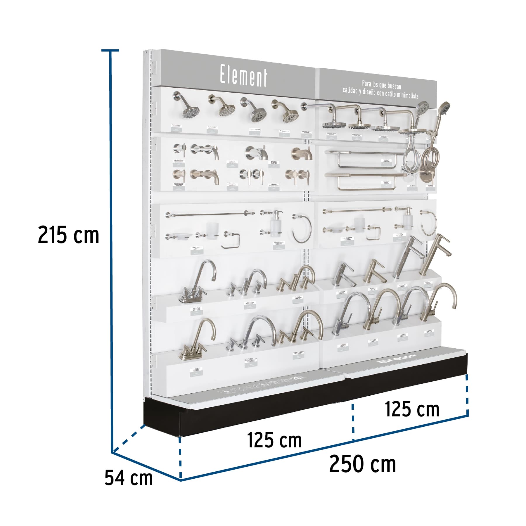 Exhibidor tipo góndola, Foset Element, 55978