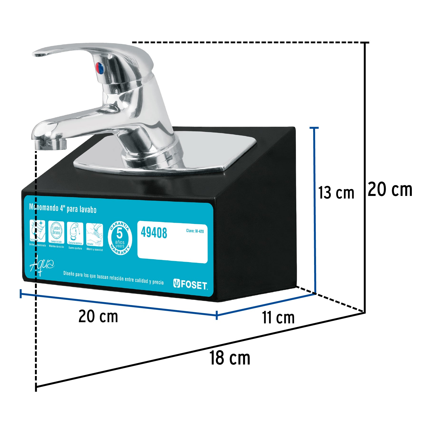 Exhibidor con monomando AQM-42, Foset, 55458