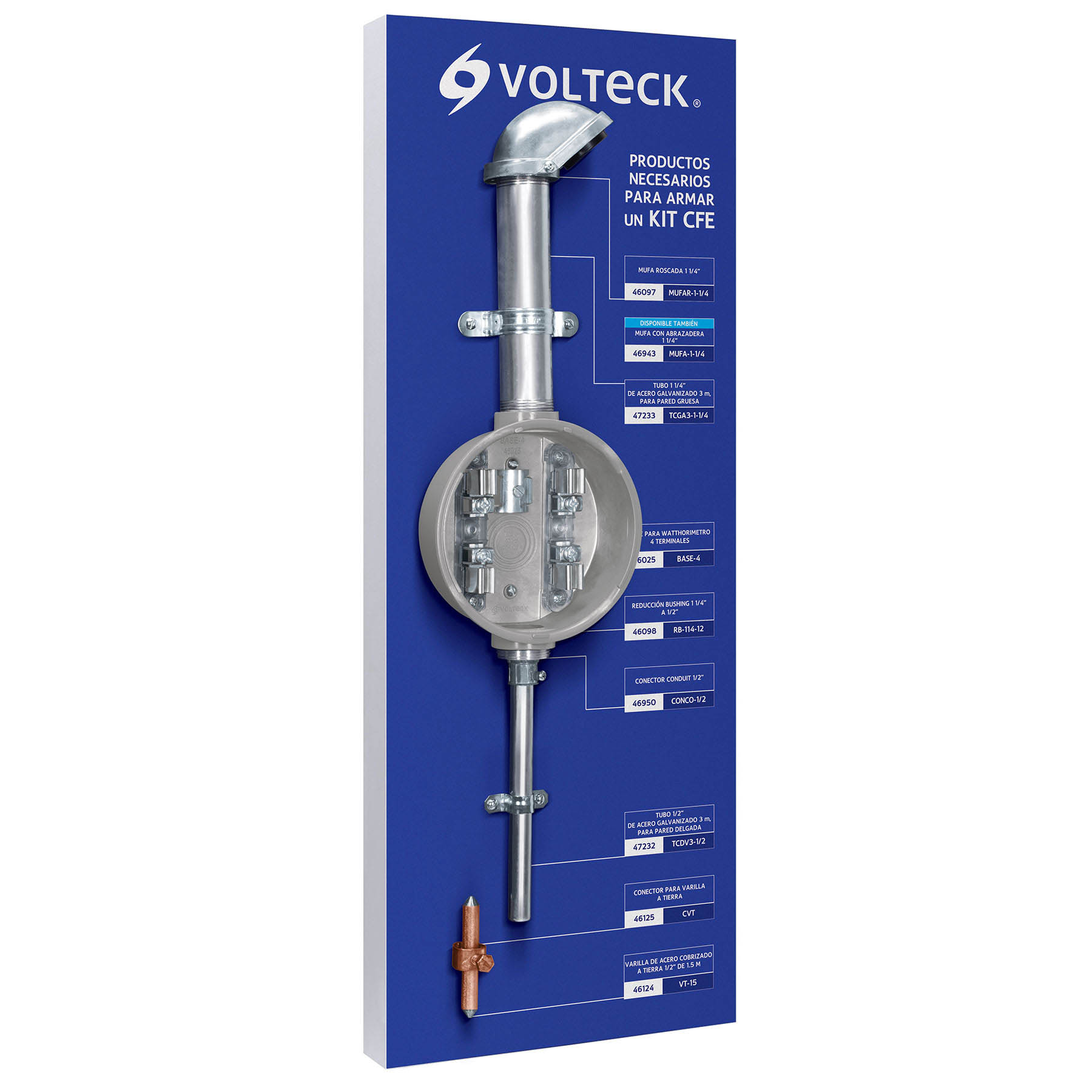 Tablero exhibidor de Kit CFE, Volteck, 55952