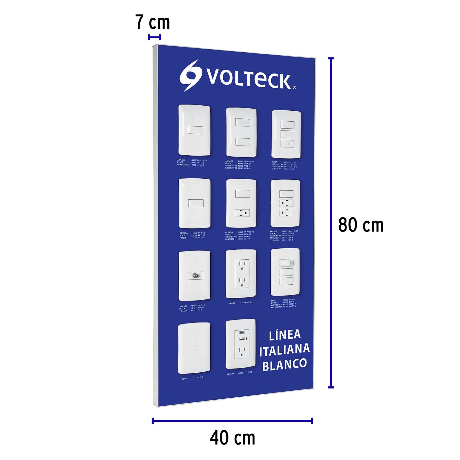 Exhibidor línea italiana blanco Volteck, 57063