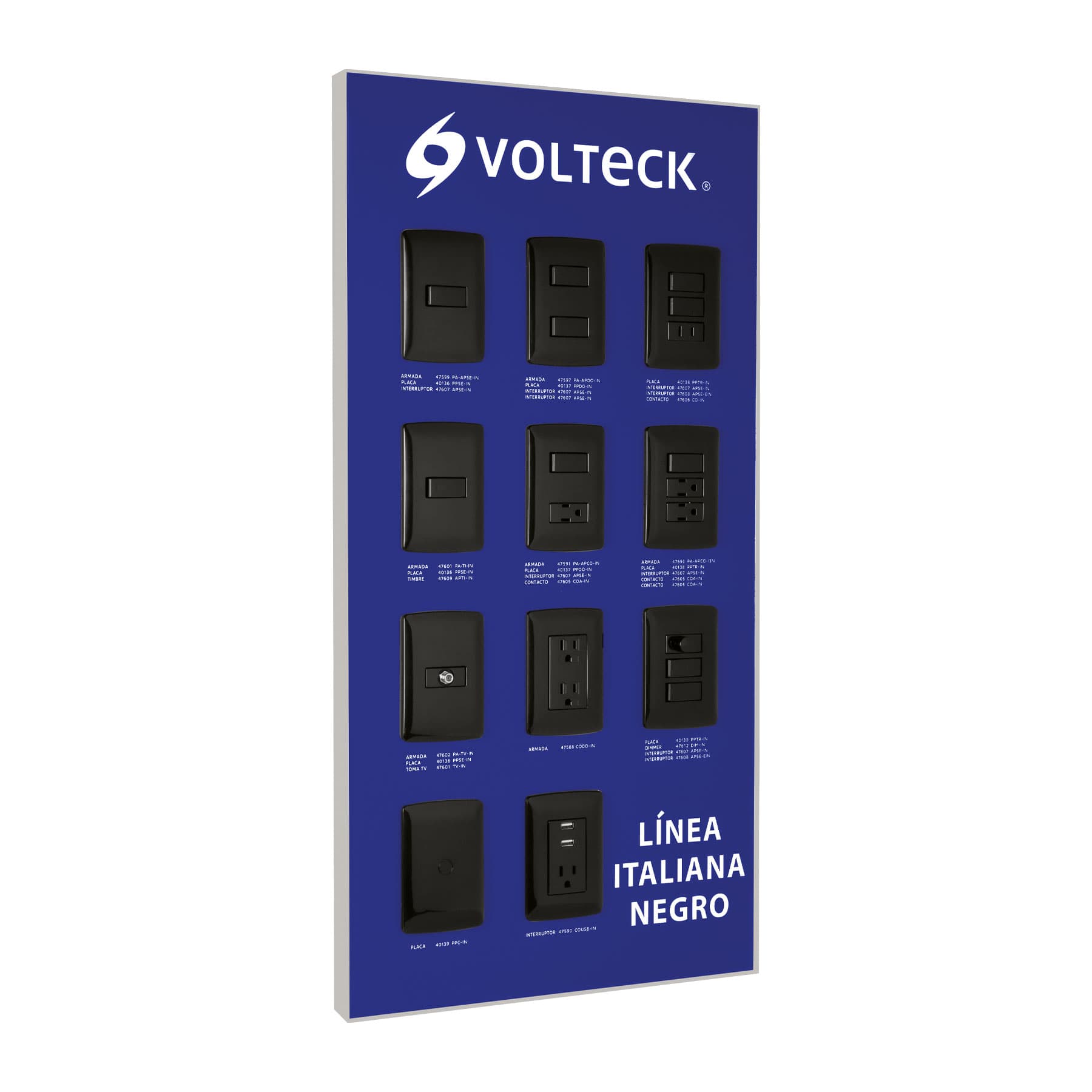 Exhibidor línea italiana negro Volteck, 57062