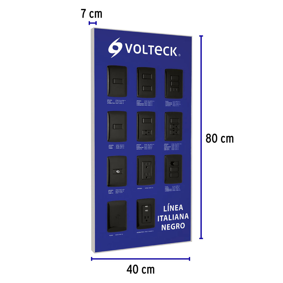 Exhibidor línea italiana negro Volteck, 57062