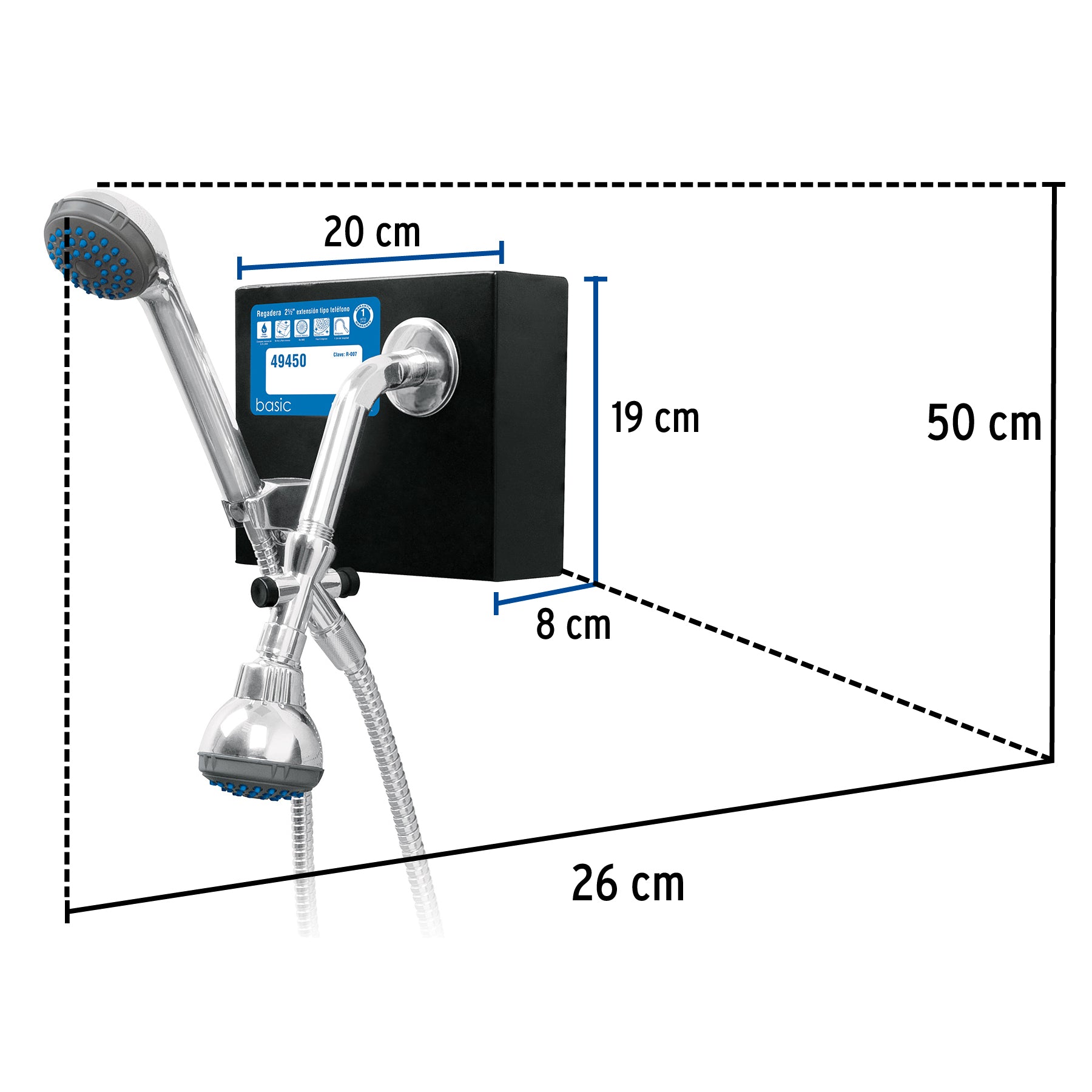 Exhibidor con regadera R-007, Foset, 55457