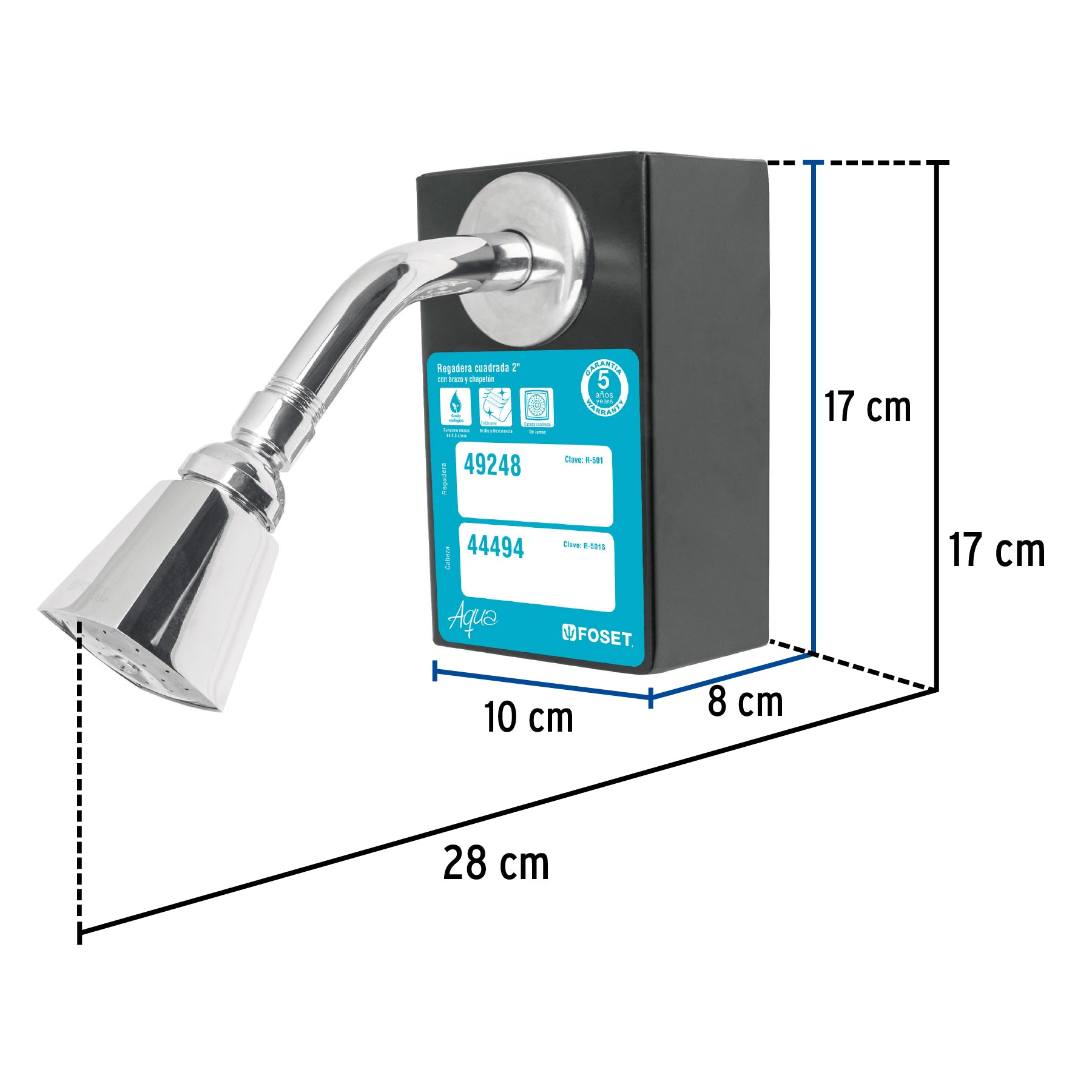 Exhibidor con regadera R-501, Foset, 55708