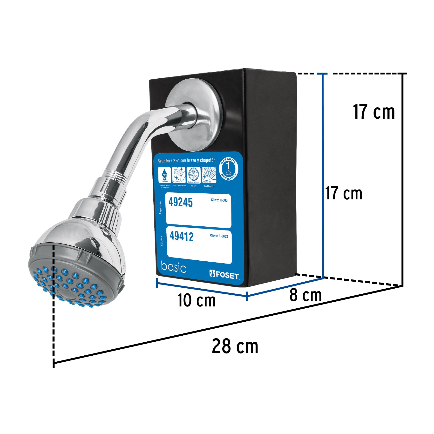 Exhibidor con regadera R-506, Foset, 55704