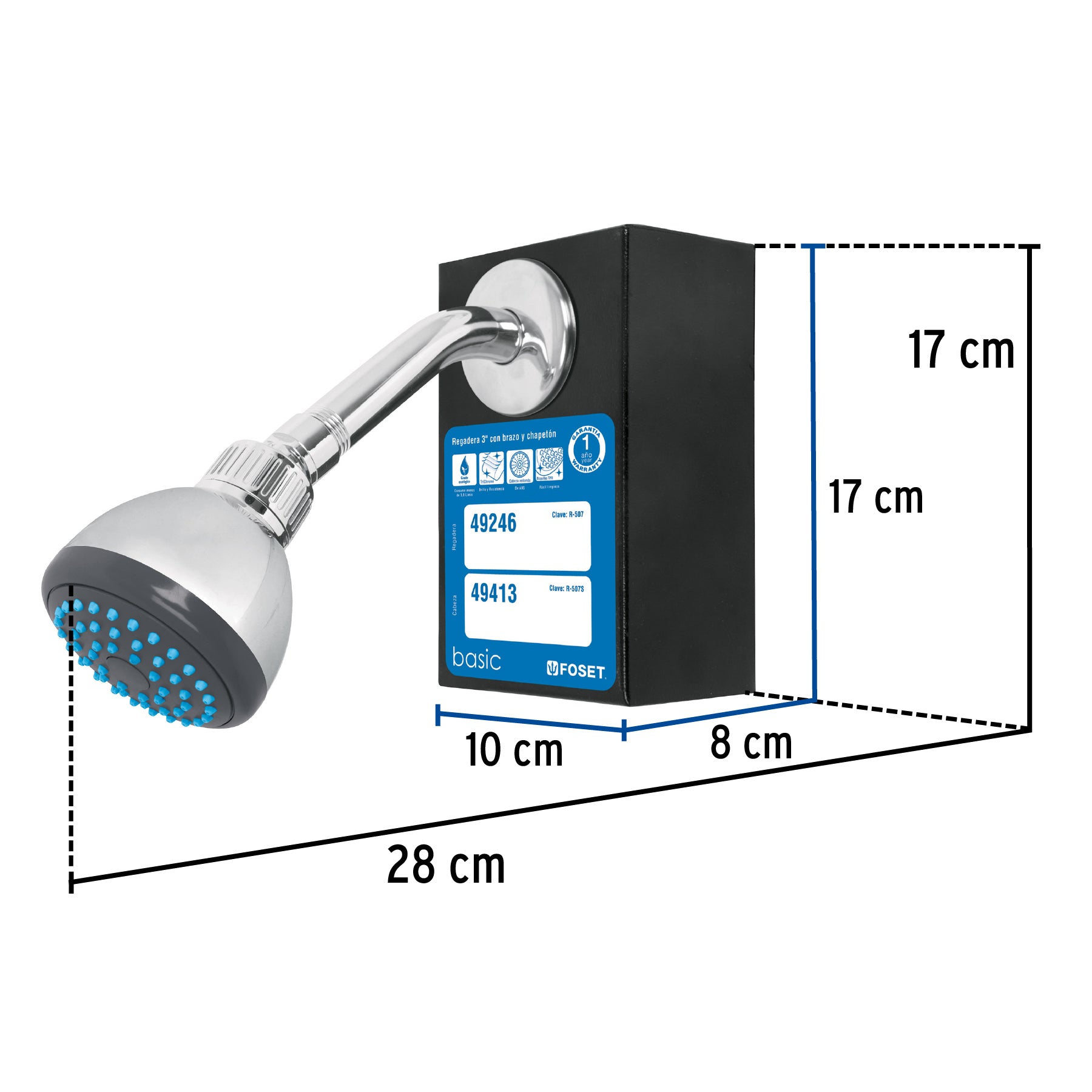 Exhibidor con regadera R-507, Foset, 55705