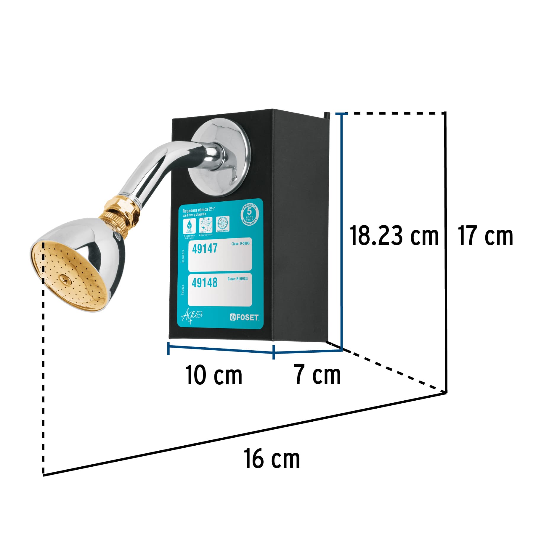 Exhibidor con regadera R-509G, Foset, 55972