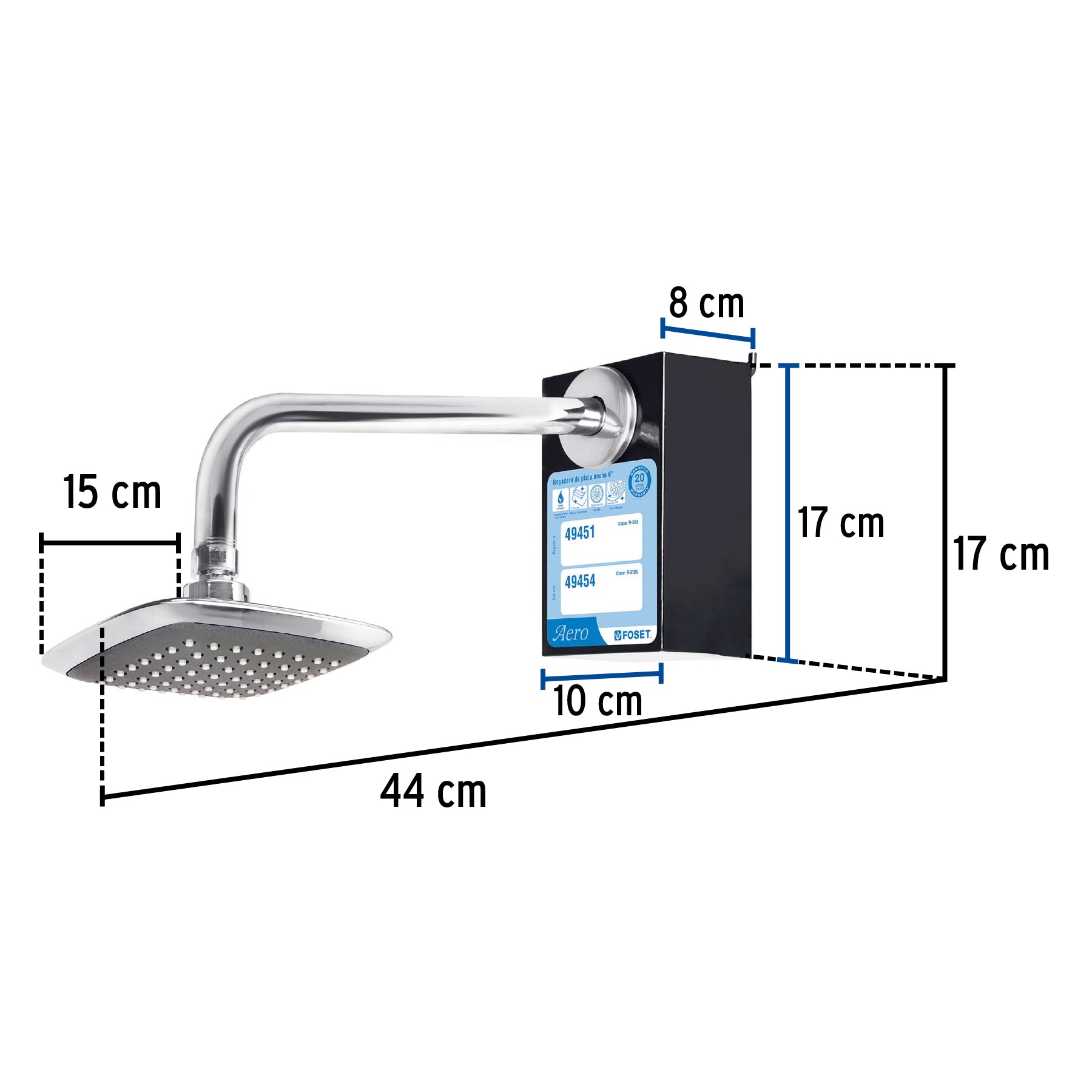 Exhibidor con regadera R-510, Foset, 55603