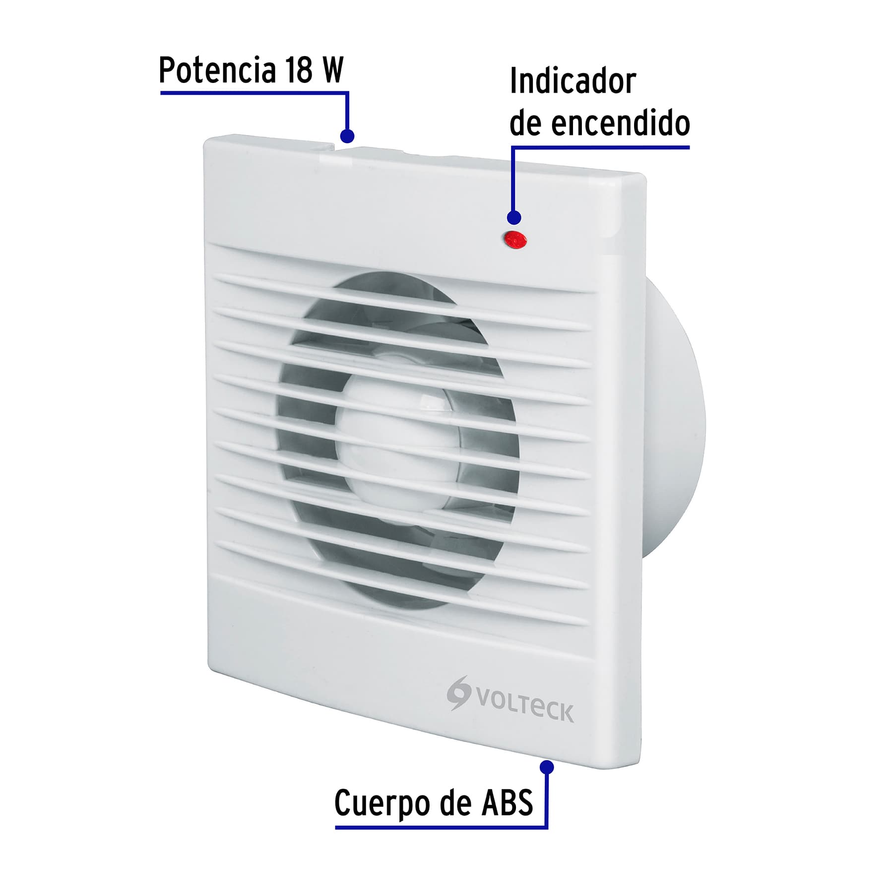 Extractor de aire de 4', blanco, Volteck, 48530