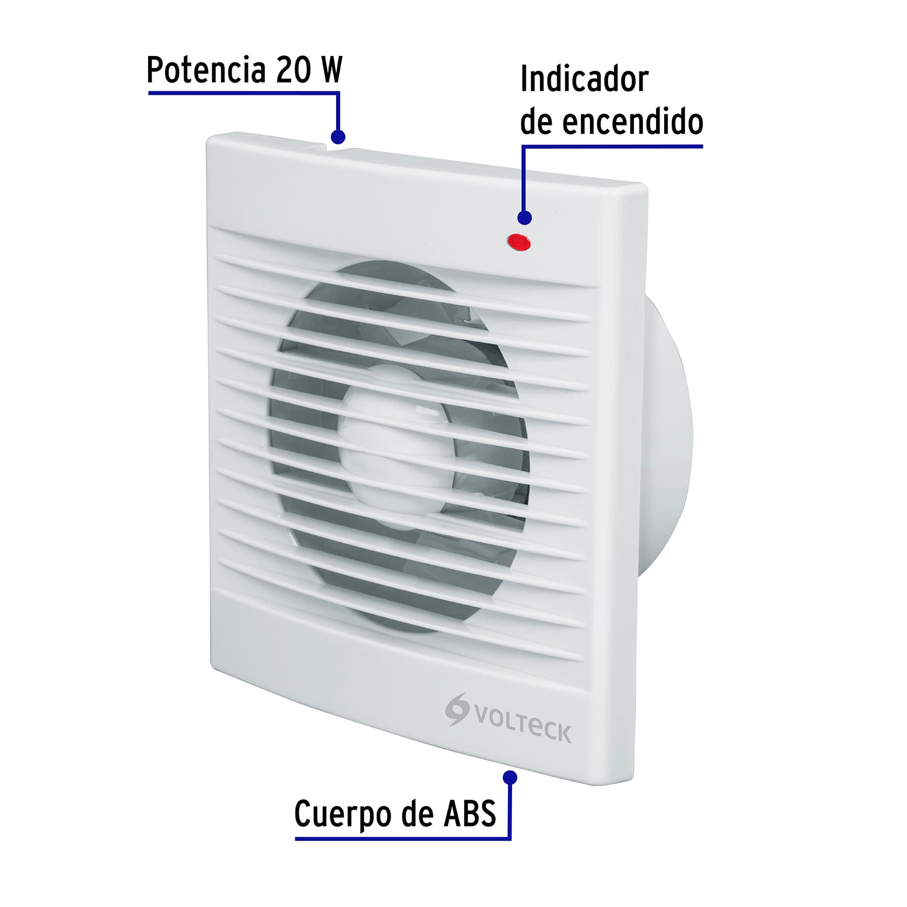 Extractor de aire de 5', blanco, Volteck, 48531