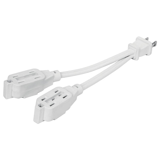 Mini extensión eléctrica doméstica dual 10 cm, blanca Caja con 12, 46353