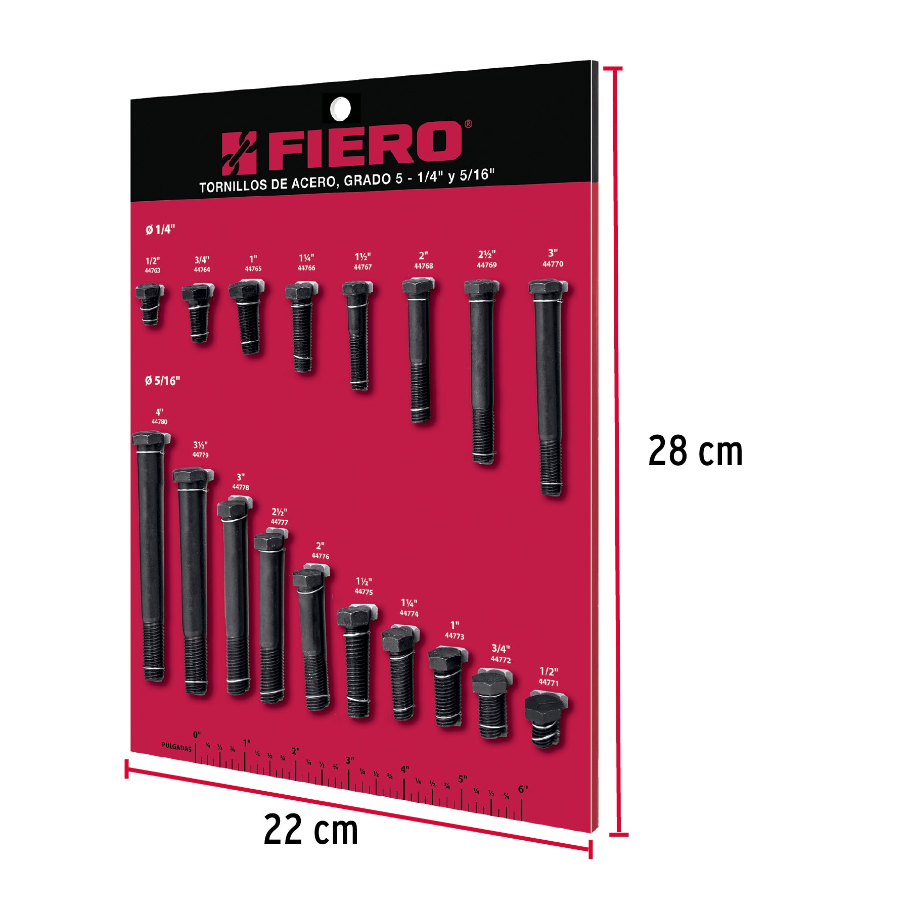 Exhibidor Fiero de tornillos #1, grado 5, 55698