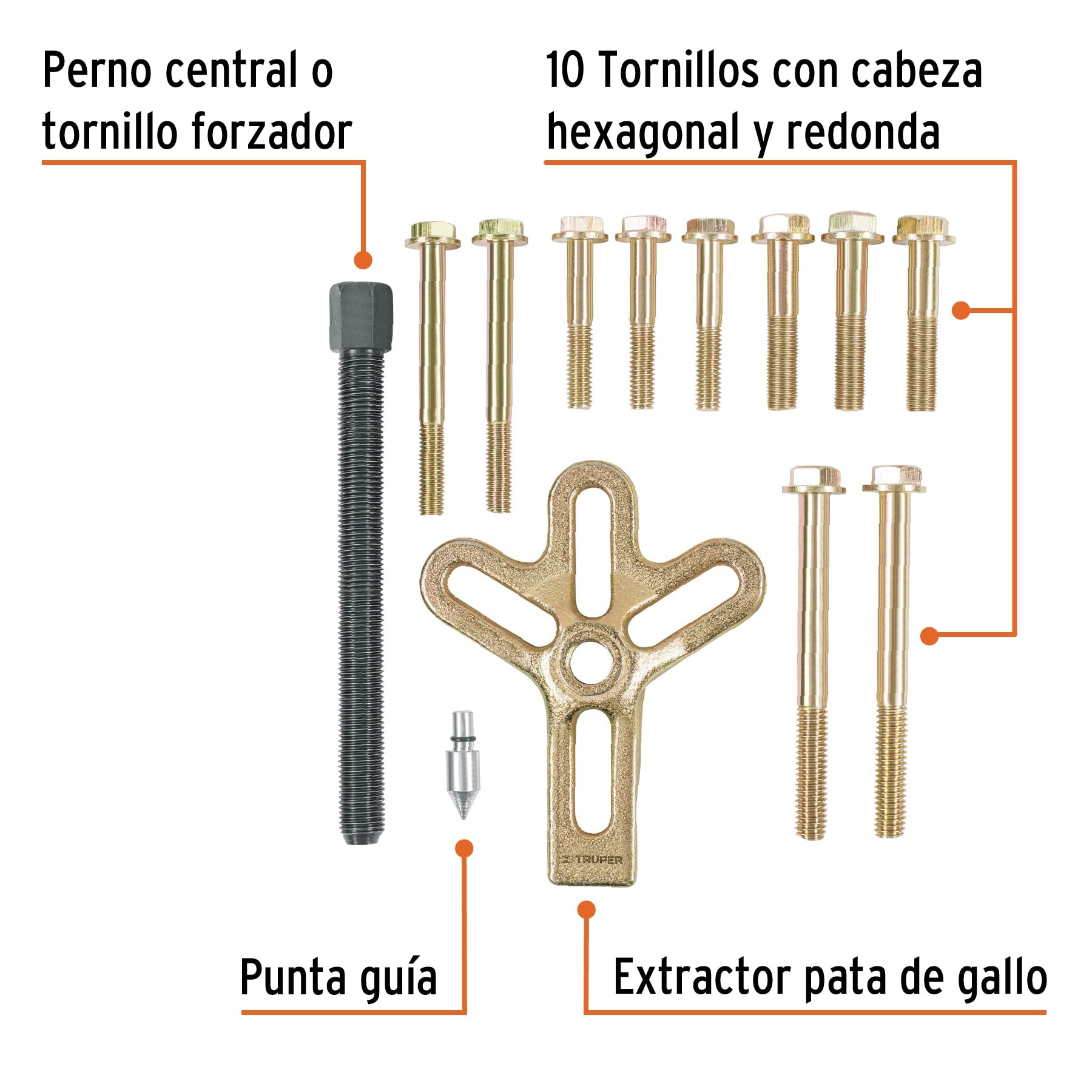 Extractor pata de gallo, 13 piezas, Truper, 14510