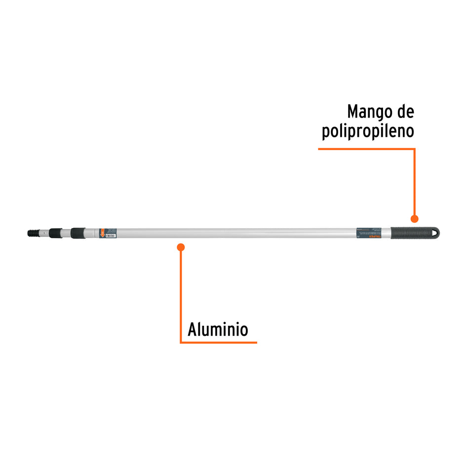 Extensión de 2 m de aluminio para rodillo, Truper Caja con 6, 19216