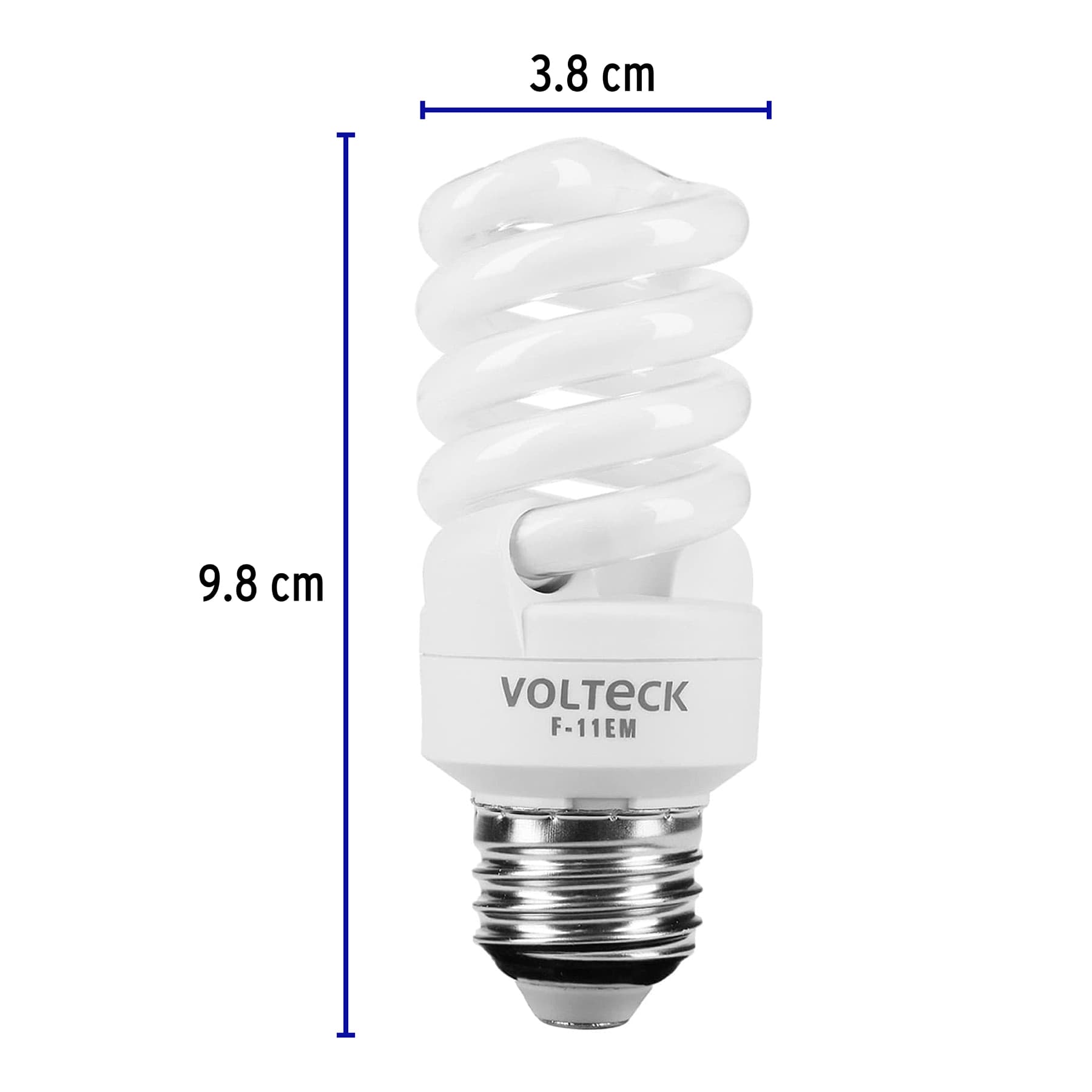 Lámpara espiral mini T2 11 W luz cálida en blíster, Volteck, 48503