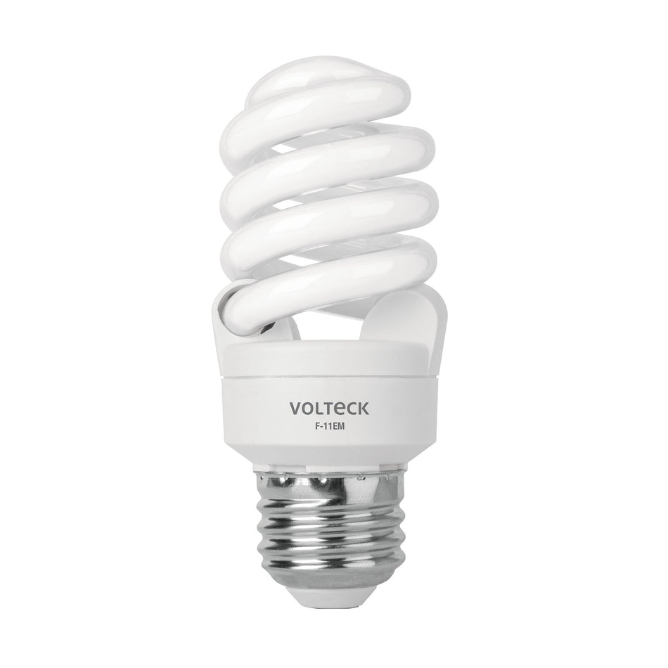 Lámpara espiral mini T2 11 W luz de día en blíster, Volteck Caja con 4, 48502