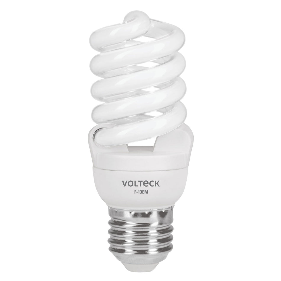 Lámpara espiral mini T2 13 W luz de día en blíster, Volteck Caja con 4, 48504