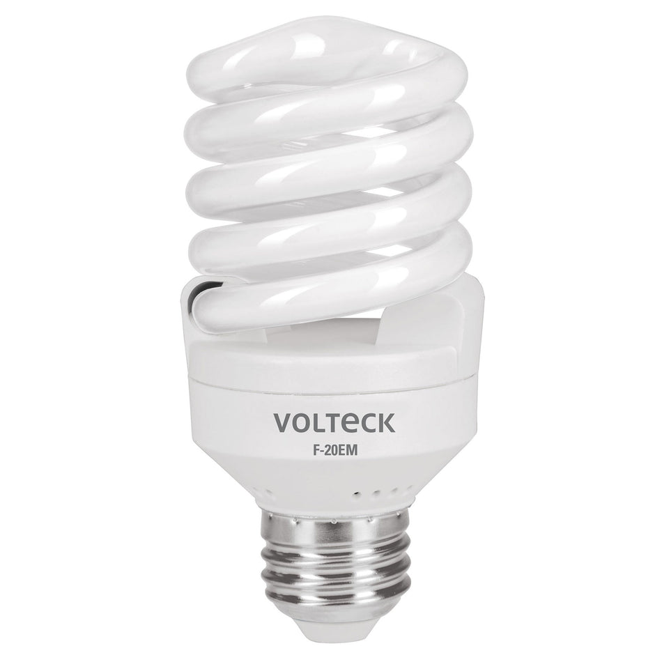 Lámpara espiral mini T2 20 W luz de día en blíster, Volteck Caja con 8, 48206