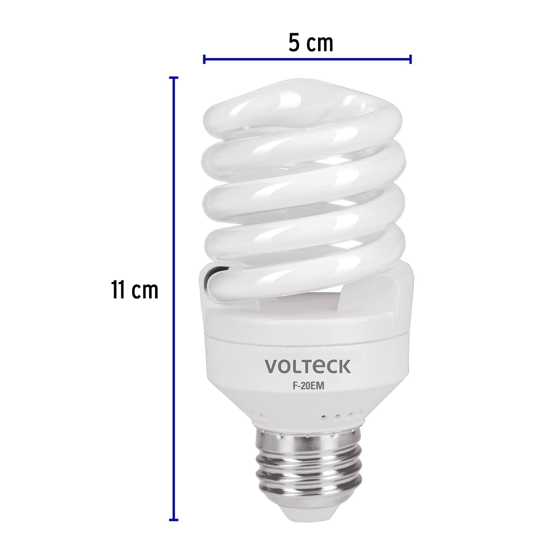 Lámpara espiral mini T2 20 W luz de día en blíster, Volteck, 48206