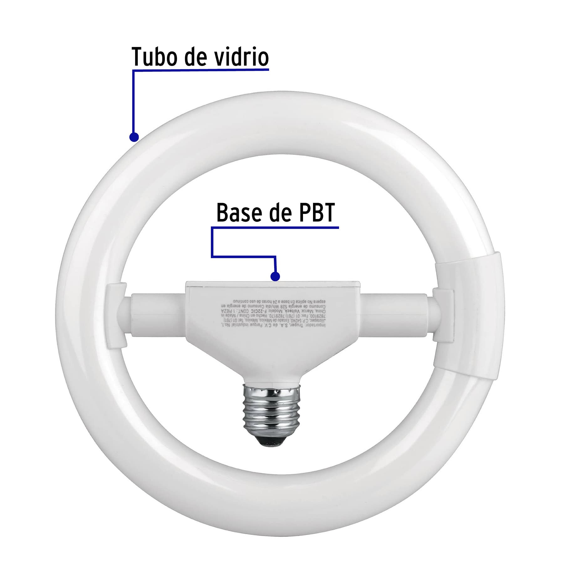 Lámpara circular T9 22 W luz de día en caja, Volteck, 48236