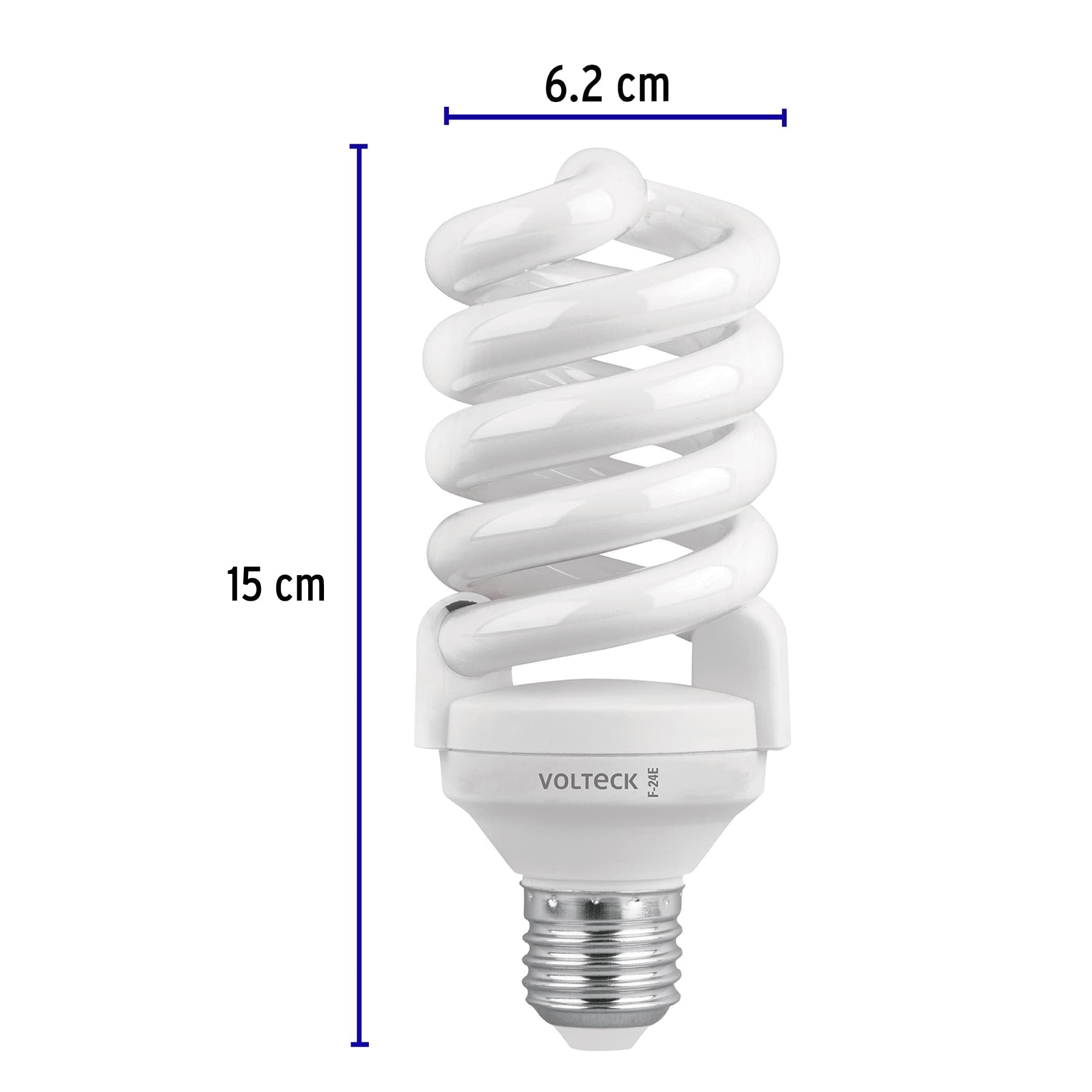 Pack 4 lámparas espiral T4 24 W luz de día, caja, Volteck, 46826