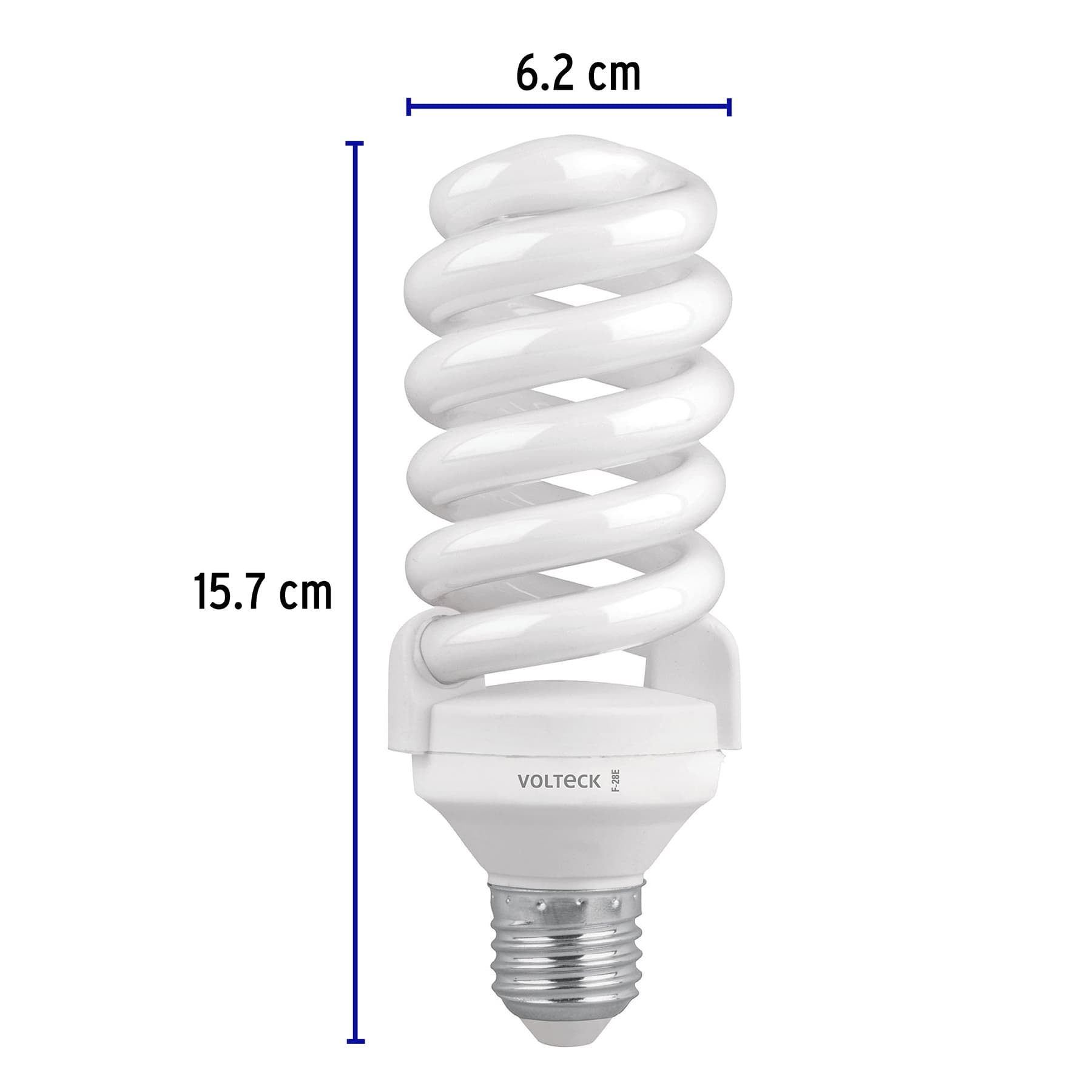 Pack 2 lámparas espiral T4 28 W luz de día, blíster, Volteck, 48004