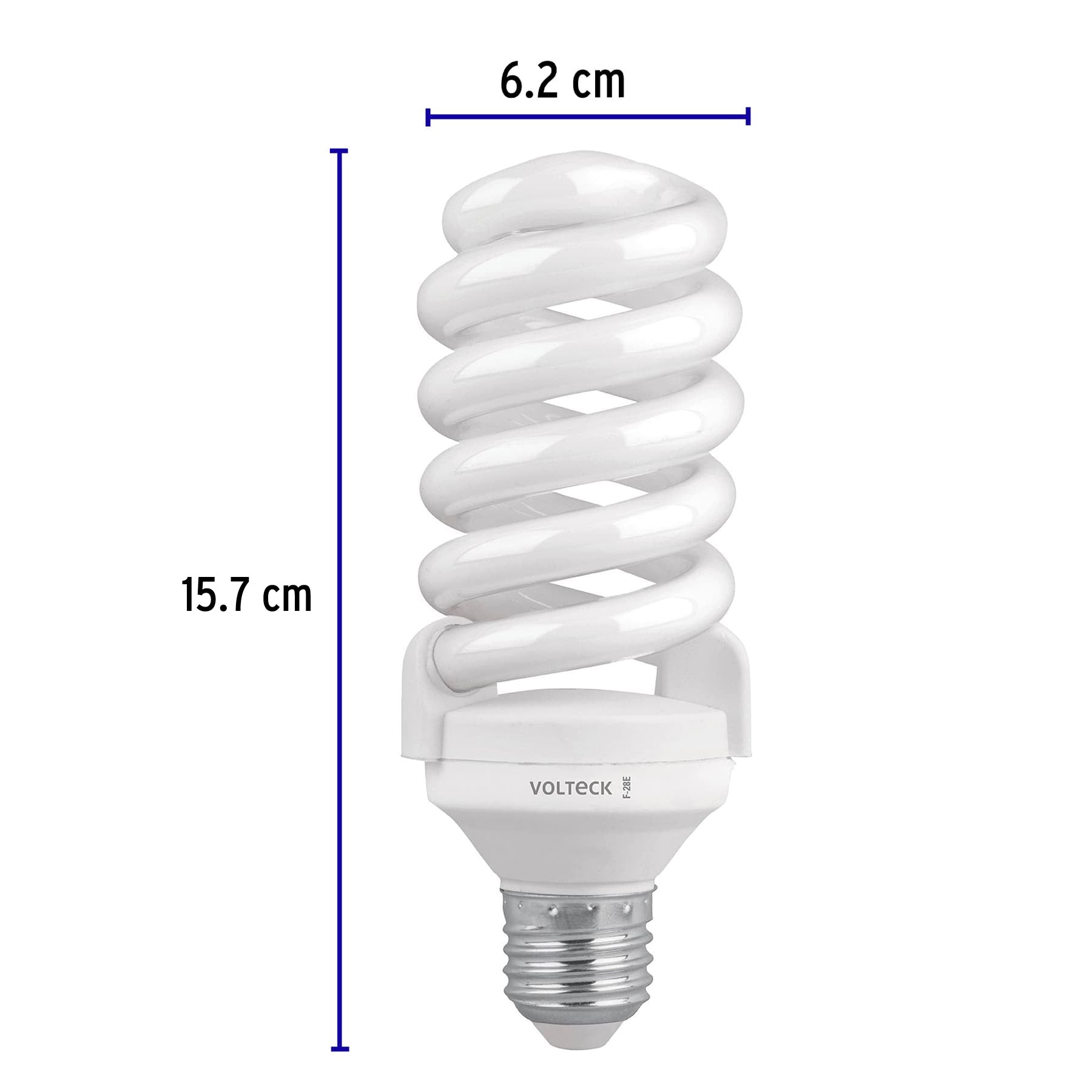 Pack 4 lámparas espiral T4 28 W luz de día, caja, Volteck, 46851